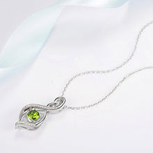 Load image into Gallery viewer, Birthday Gifts for Her August Birthstone Peridot Necklace Wife Women Forever Love Infinity Sterling Silver Jewelry
