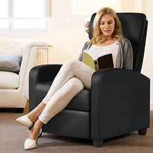 Load image into Gallery viewer, YAHEETECH Recliner Chair PU Leather Recliner Sofa Home Theater Seating with Lumbar Support Overstuffed High-Density Sponge Push Back Recliners
