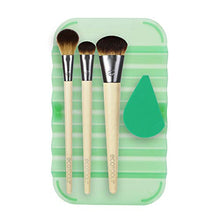 Load image into Gallery viewer, EcoTools Prep + Refresh Makeup Brush Set, With Sponge Blender and Brush Cleaner Cleansing Shampoo, Vegan Beauty Tools, Set of 5

