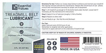 Load image into Gallery viewer, Essential Values Treadmill Belt Lubricant (8 Fl OZ), 100% Silicone, Double The Value of Other Brands | Easy to Apply Lubricant - Universal Treadmill Belt Lube, Made in USA
