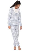 Load image into Gallery viewer, PajamaGram Womens Pajamas Plush Fleece - Warm Pajamas for Women, Blue, M, 8-10
