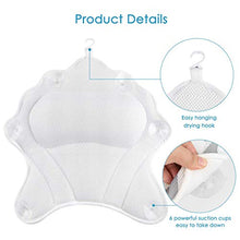 Load image into Gallery viewer, Spa Bath Pillow Luxury Bathtub Cushion 3D Air Mesh Headrest for Tub with 6 Suction Cups for Neck Head Shoulder and Back Support Great for Hot Tub Jacuzzi Spas
