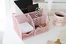 Load image into Gallery viewer, Light Pink Desk Organizer - Cute and Girly Pink Desk Accessories - Office Storage for Girls and Women - Paper Storage and Office Supply Storage - Home Office
