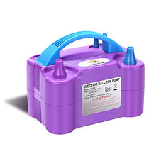 Load image into Gallery viewer, NuLink Electric Portable Dual Nozzle Balloon Blower Pump Inflation for Decoration, Party [110V~120V, 600W, Purple]
