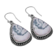 Load image into Gallery viewer, Silver Palace Natural Moss Agate Gemstone 925 Sterling Silver Drop Dangle Earring For Women &amp; Girls
