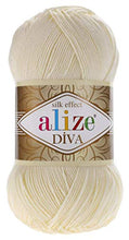 Load image into Gallery viewer, Alize Diva Silk Effect 100% Microfiber Acrylic Yarn 1 Ball skeins 100gr 383yds Color (361 - Navy)
