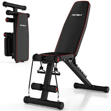 Load image into Gallery viewer, MCNBLK Adjustable Weight Bench 800lbs Capacity, Incline Decline Weight Lifting Workout Bench Home Gym, Multi-Position Utility Bench for Full Body Workout, Folding Dumbbells Bench with Elastic Ropes
