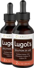 Load image into Gallery viewer, Lugols Iodine 2 Percent 2 fl oz Twin Pack | Potassium Iodide and Iodine Solution 2% Liquid Drops | by Carlyle
