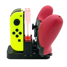 Load image into Gallery viewer, FastSnail Controller Charger Compatible with Nintendo Switch, Charging Dock Stand Station Compatible with Switch Joy-con and Pro Controller with Charging Indicator and Type C Charging Cable
