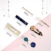 Load image into Gallery viewer, 20Pcs Pearl Hair Clips - QCAiheng Fashion Korean Style Pearls Hair Barrettes Sweet Artificial Macaron Acrylic Resin Barrettes Hairpins,Ladies and Girls Headwear Styling Tools Hair Accessories
