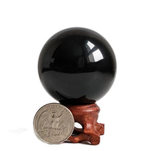 Load image into Gallery viewer, Mina Heal Obsidian Crystal Ball for Fengshui Ball, Meditation, Crystal Healing, Divination Sphere, Home Decoration, 100% Natural and Genuine (50 mm)
