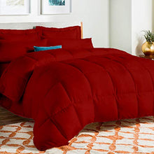 Load image into Gallery viewer, All-Season – Luxury Egyptian Cotton Olympic Queen 98x98 Size Down Alternative Quilted Comforter Set (1 Comforter + 2 Pillow Cover Sham), 500 GSM Microfiber Fill - Machine Washable, Burgundy Solid
