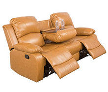 Load image into Gallery viewer, Ainehome Furniture 3PC Sectional Sofa Living Room Office Sofa Set Drop Down Table Bonded Leather Motion Sofa Loveseat Manual Reclining Chair 3 Seater Couch (Ginger,3 Piece Set)
