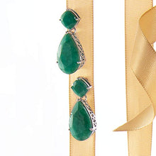 Load image into Gallery viewer, Ross-Simons 19.20 ct. t.w. Emerald Drop Earrings in Sterling Silver
