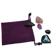Load image into Gallery viewer, Karma Care LLC Empath Stone Bag - Rose Quartz, Amethyst, Black Tourmaline, Hematite, Malachite &amp; Citrine Crystals
