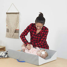 Load image into Gallery viewer, FDP SoftScape Ultra-Soft Daycare Baby and Infant Contoured Changing Pad, Non-Slip Bottom, Built-in Handle Easy to Transport Travel - Gray TopLight Gray
