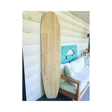 Load image into Gallery viewer, Large 6 foot wood LONGBOARD style UNFINISHED surfboard for wall art
