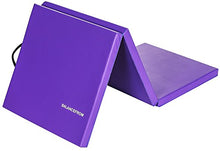 Load image into Gallery viewer, BalanceFrom 2" Thick Tri-Fold Folding Exercise Mat with Carrying Handles for MMA, Gymnastics and Home Gym Protective Flooring (Purple)
