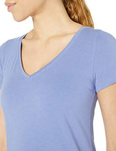 Load image into Gallery viewer, Amazon Brand - Core 10 Women's Pima Cotton Blend Short Sleeve V-Neck T-Shirt, Bleached Blue, 1X
