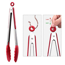 Load image into Gallery viewer, Hotec Metal Fish Spatula Kitchen Tongs with Silicone Tips
