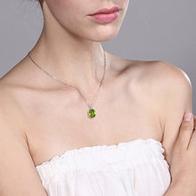 Load image into Gallery viewer, Gem Stone King 925 Sterling Silver Green Peridot Pendant Necklace (2.00 Cttw, Oval 9X7MM, With 18 Inch Silver Chain)
