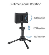 Load image into Gallery viewer, Cell Phone Tripod Adaptor + Mini Tripod: 360 Degree Rotating Holder Tripod Mount for Portrait and Landscape Mode, Universal Clip for All iPhone Models and Most of Other Cell Phones
