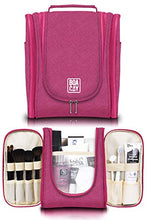 Load image into Gallery viewer, Premium Hanging Travel Toiletry Bag for Women and Men, Hygiene Bag, Bathroom and Shower Organizer Kit with Elastic Band Holders for Toiletries, Cosmetics, Makeup, Brushes
