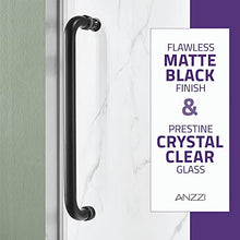 Load image into Gallery viewer, 76 x 48 inch Frameless Shower Door | Matte Black | Madam Complete Shower Kit | Water Repellent Sliding Glass Panel + Bottom Seal Strip Parts + Easy Glide Rollers | SD-AZ13-01MB

