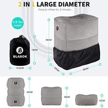 Load image into Gallery viewer, Inflatable Travel Foot Rest Pillow,Toddler &amp; Kids Airplane Bed,Airplane Foot Rest for Kids and Adults,Adjustable Height Foot Pillow, Inflatable Foot Rest for Airplane Travel, Car,Train,Office (Grey)
