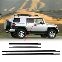 Load image into Gallery viewer, 4Pcs Door Window Moulding Trim Seal Belt Compatible with Toyota FJ Cruiser Weatherstrip 2007-2014 Outerdoor Car Replace 68161-35073 68163-35041
