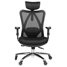 Load image into Gallery viewer, Duramont Ergonomic Adjustable Office Chair with Lumbar Support and Rollerblade Wheels - High Back with Breathable Mesh - Thick Seat Cushion - Adjustable Head &amp; Arm Rests, Seat Height - Reclines
