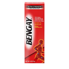 Load image into Gallery viewer, Ultra Strength Bengay Topical Pain Relief Cream, Non-Greasy Topical Analgesic for Minor Arthritis, Muscle, Joint, and Back Pain, Camphor, Menthol &amp; Methyl Salicylate, 4 oz
