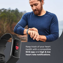 Load image into Gallery viewer, Fitbit Charge 5 Advanced Fitness &amp; Health Tracker with Built-in GPS, Stress Management Tools, Sleep Tracking, 24/7 Heart Rate and More, Black/Graphite, One Size (S &amp;L Bands Included)

