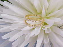 Load image into Gallery viewer, Dazzlingrock Collection 1.60 Carat (ctw) 10K Round White Cubic Zirconia Wedding Enhancer Double Ring, Yellow Gold, Size 8
