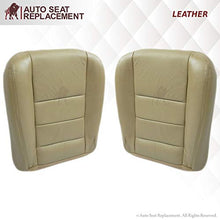 Load image into Gallery viewer, Auto Seat Replacement 2003 2004 2005 2006 2007 Ford F250 F350 Lariat Crew Cab Leather Seat Cover Replacement, F250 Leather Seat Cover, (Driver and Passenger (2 Bottom &amp; 2 Top), Medium Parchment (Tan))
