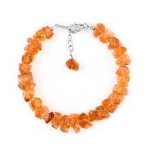 Load image into Gallery viewer, InfinityGemsArt Raw Madeira Citrine Bracelet for Women, Birthstone, Natural Gemstone Rough, Dainty Handmade Jewelry, Chakra Energy Healing Crystals, 925 Sterling Silver Chain 8 inch
