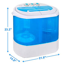 Load image into Gallery viewer, SUPER DEAL Portable Compact Washing Machine, Mini Twin Tub Washing Machine w/Washer&amp;Spinner, Gravity Drain Pump and Drain Hose
