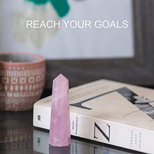 Load image into Gallery viewer, Premium Set of Five Large 3" Crystal Wands - Clear Quartz, Amethyst, Rose Quartz, TIgers Eye, Black Obsidian Crystals and Healing Stones - Fully Charged - Ready for Use/Display in Home or Office Decor
