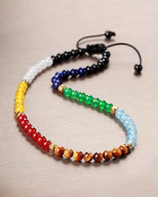 Load image into Gallery viewer, Jewever 7 Chakra Anklet Bracelet For Women Beach Foot Energy Healing Gemstone and Crystals Yoga Worry Stone Balancing Meditation
