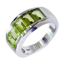 Load image into Gallery viewer, 55Carat Natural Green Peridot Ring Band Men Bold August Birthstone Handmade Size 4,5,6,7,8,9,10,11,12

