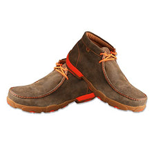 Load image into Gallery viewer, Twisted X Men's Steel Toe Chukka Driving Moc - Handcrafted Leather Safety Toe Shoes with Slip Resistant Outsole - Comfortable, Durable, and Stylish Lace-Up Boots, Bomber/Neon Orange, 9.5 M
