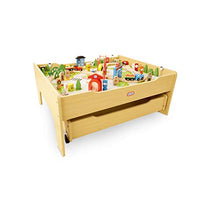 Load image into Gallery viewer, Little Tikes Real Wooden Train Table Set for Kids, Deluxe Over 80Piece Hand Painted Wooden Set with Tracks, Trains &amp; Accessories
