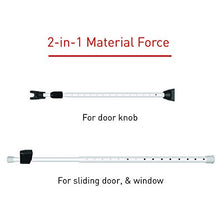 Load image into Gallery viewer, SECURITYMAN 2-in-1 Door Security Bar with Alarm &amp; Sliding Door Stopper Security Bar with 120db Loud Alert Siren - Durable &amp; Rugged Iron, (Protects Against Scratches), White 2021 Model (SECURITYBARS)
