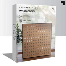 Load image into Gallery viewer, Sharper Image Light Up Electronic Word Clock, Copper Finish with LED Light Display, USB Cord and Power Adapter, 7.75in Square Face, Unique Contemporary Home and Office Decor
