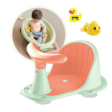 Load image into Gallery viewer, Baby Bath Seat Infant Bath Seat Baby Bathtub Seat for Baby Sitting Up in The Tub Toddler Bath Seat 6 to 18 Months Baby Shower Seat Baby Bath Chair with Non-Slip Mat Toys Backrest Suction Cups (orange)
