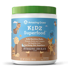 Load image into Gallery viewer, Amazing Grass Kidz Superfood: Organic Greens, Fruits, Veggies, Beet Root Powder &amp; Probiotics for Healthy Kids, Outrageous Chocolate, 30 Servings, 6.35 Ounce (Pack of 1)
