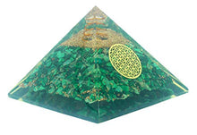 Load image into Gallery viewer, Malachite Orgone Pyramid - Crystals and Healing Stones - Positive Energy Generator Orgonite Pyramid - EMF blocker - Meditation Crystals and Healing Stones- Flower of Life - Orgonite Pyramid
