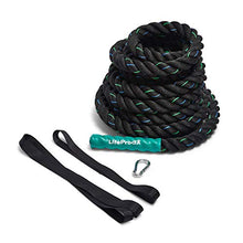 Load image into Gallery viewer, LIFEPRODX Battle Rope with Anchor kit - Weight and Gym Exercise Equipment for Home or Outdoor Fitness Workout (1.5" X30') Muscle Building - Cardio Workout - Arm Strength Training and Conditioning
