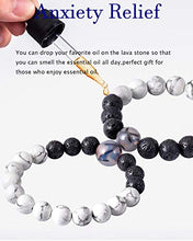 Load image into Gallery viewer, Lightock Couples Bracelets Lava Rock Stone Aromatherapy Anxiety Essential Oils Diffuser Elastic Bracelet for Men Women Friendship Gifts(2pcs)
