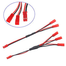 Load image into Gallery viewer, Share Goo 4PCS JST Plug Splitter,JST Male Female Y Cable,JST Y Parallel Adapter Splitter Harness Compatible with Traxxas TRX-4 1/10 RC Car Crawler ESC Battery Motor Cooling Fan,15CM/5.9"
